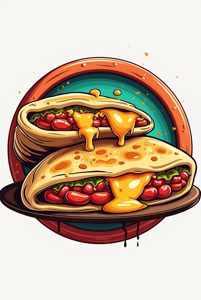 Pupuseria logo,eye-catching and you can see the melted cheese