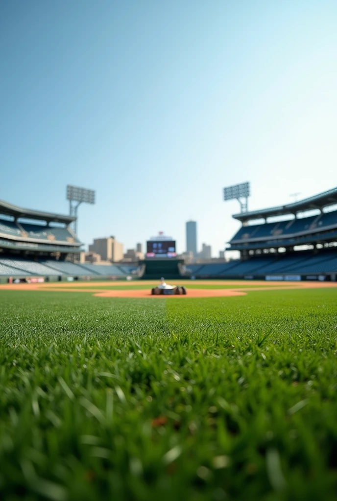 baseball field, camera a 1 metro do chao, 4k high resolution