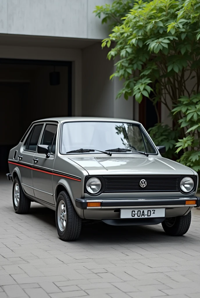 Volkswagen Gol g3 gray car with stripes