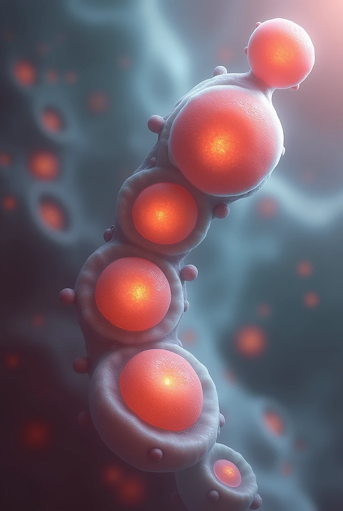 A realistic human zygote going through the two-cell, four-cell, eight-cell, morula, blastula, gastrula, and neurula stages