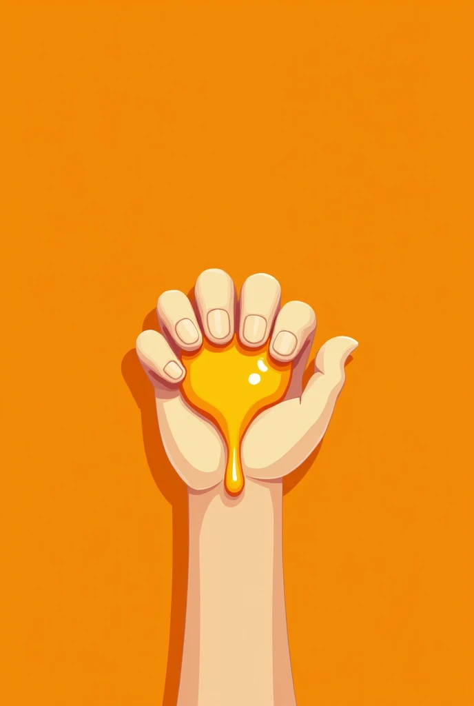 A logo of a hand holding a paw, that you can see the melted cheese and that it has an orange background color