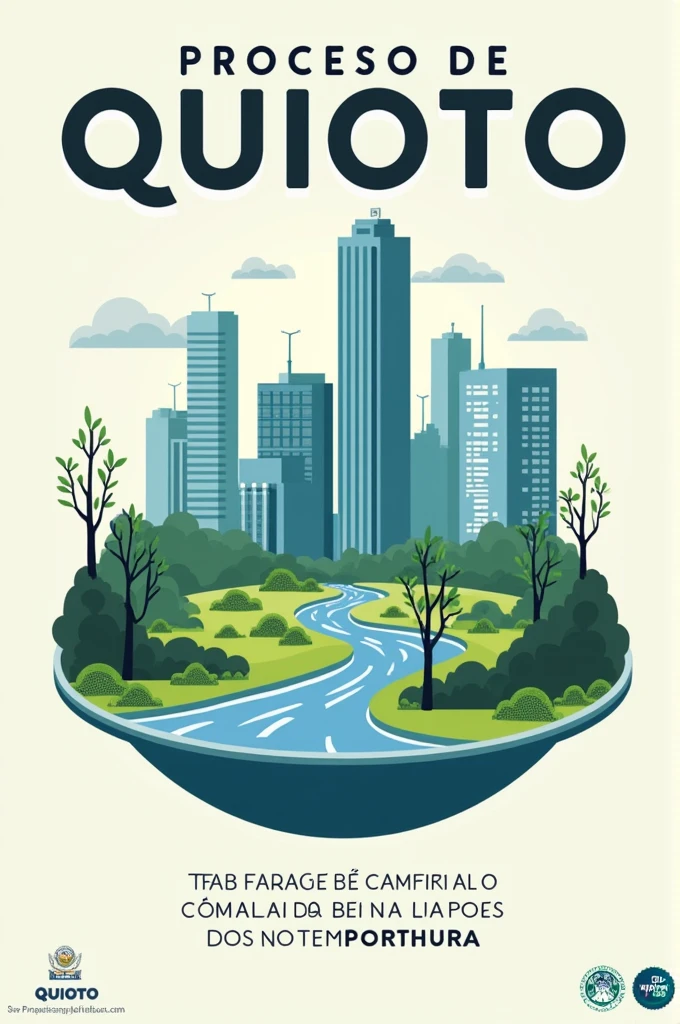 Create a poster about the Kyoto process in Portuguese
