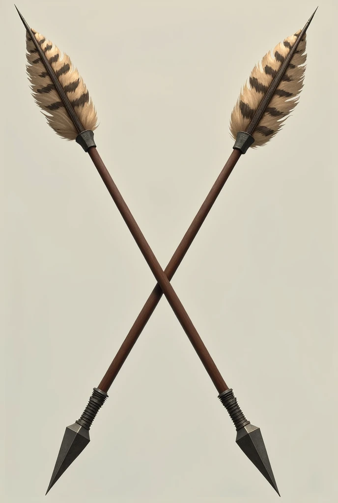 Two cross-feathered archery arrows