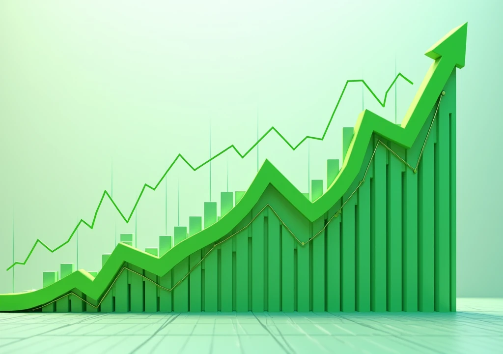 Stock market green graph chart
