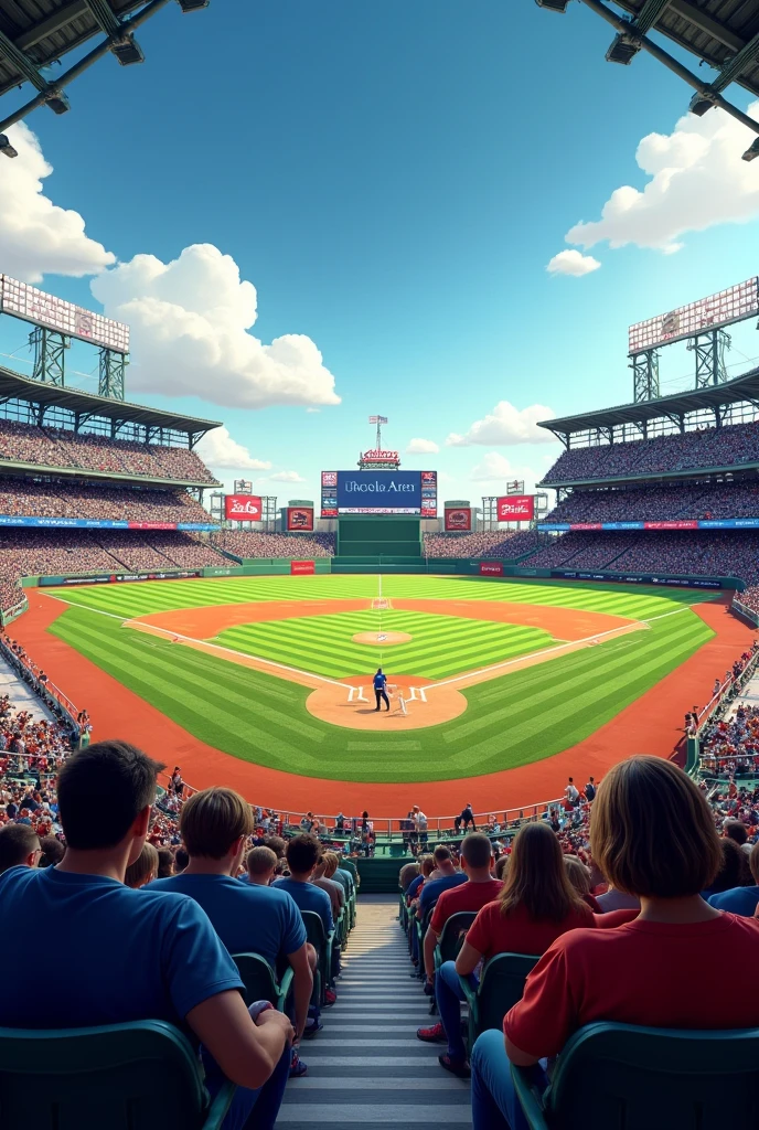 baseball field, view of the stands in the first row, 4k high resolution