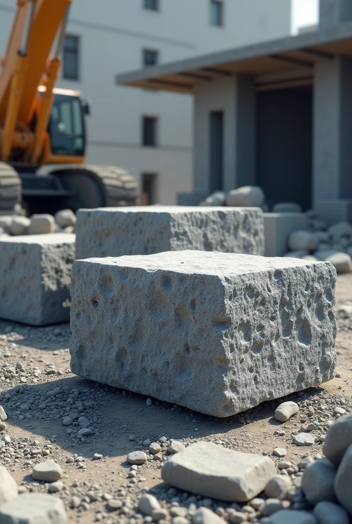 Granite in a construction site as a material only granite