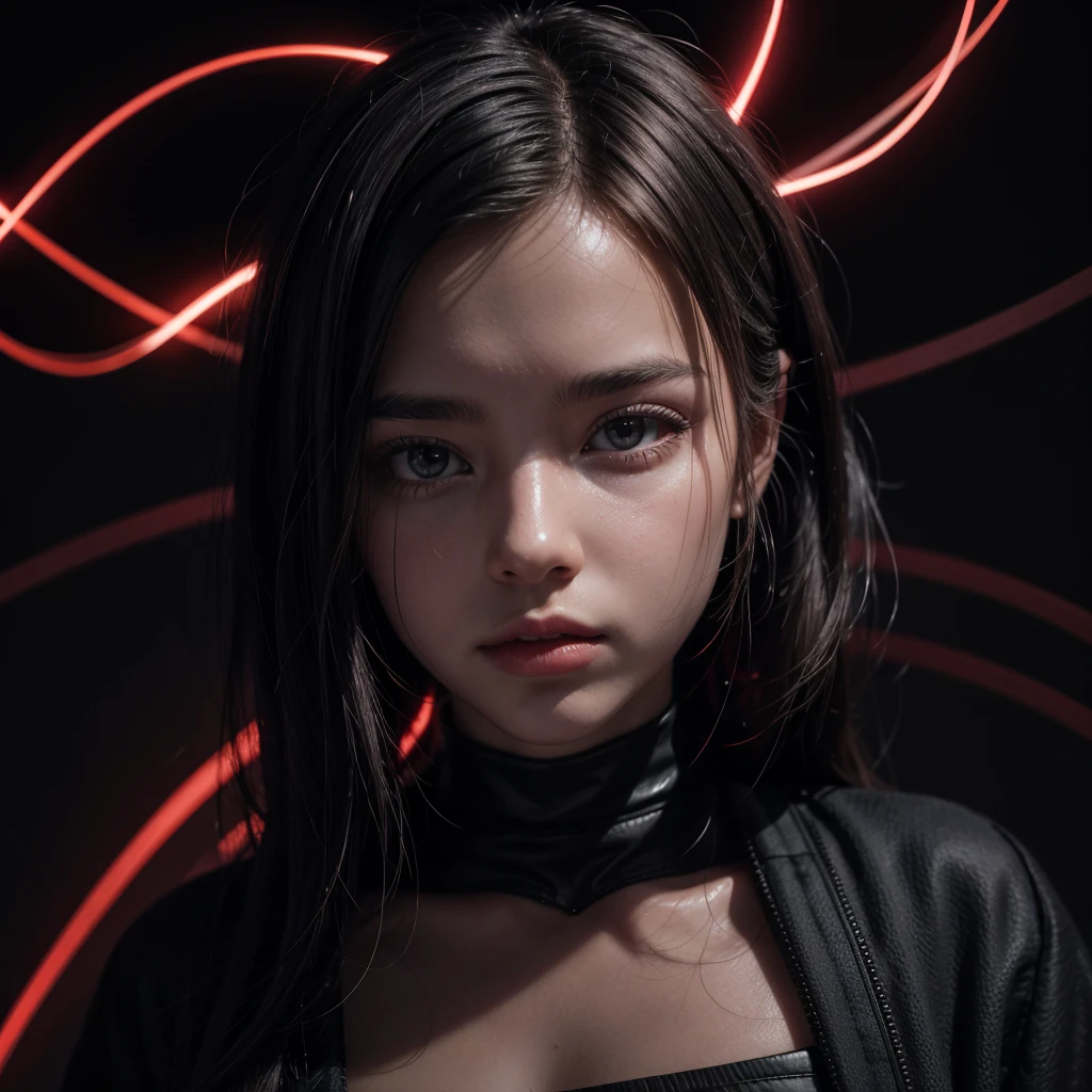Cell phones with red lines on futuristic black background