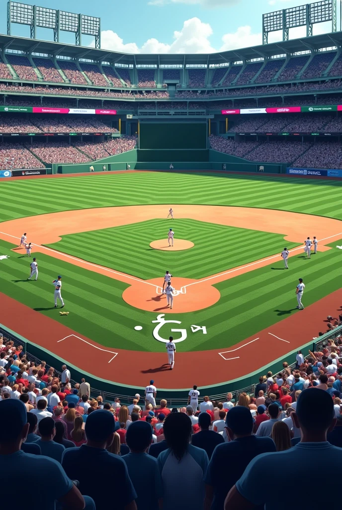 baseball field, focus on the middle of the field, 4k high resolution