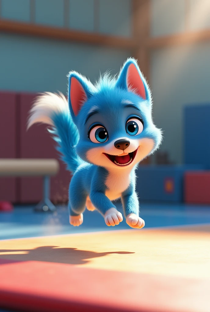 bluey doing gym