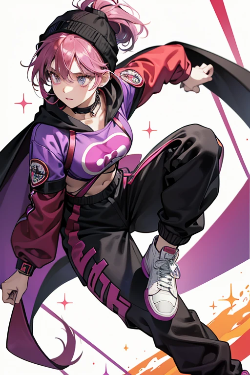 her hair and eyes were brown,. In Puyo Puyo DA!, she receives a dramatic makeover. Her normal attire being replaced with a red and black hoodie with a long-sleeve shirt underneath, a grey beanie, black sweatpants with a chain, and a pair of red, grey, and white colored sneakers, overall giving her an appearance that invokes hip-hop or rap. Her ponytail is also missing.
For her Fire Protection combat fatigue; her boots turned purple with magenta flaming texture and her hair turned purple with magenta flaming texture. her cape, skirt, and wristbands turned purple while her breastplate and shoulder pads turned magenta. SPARKLE; GLITTER