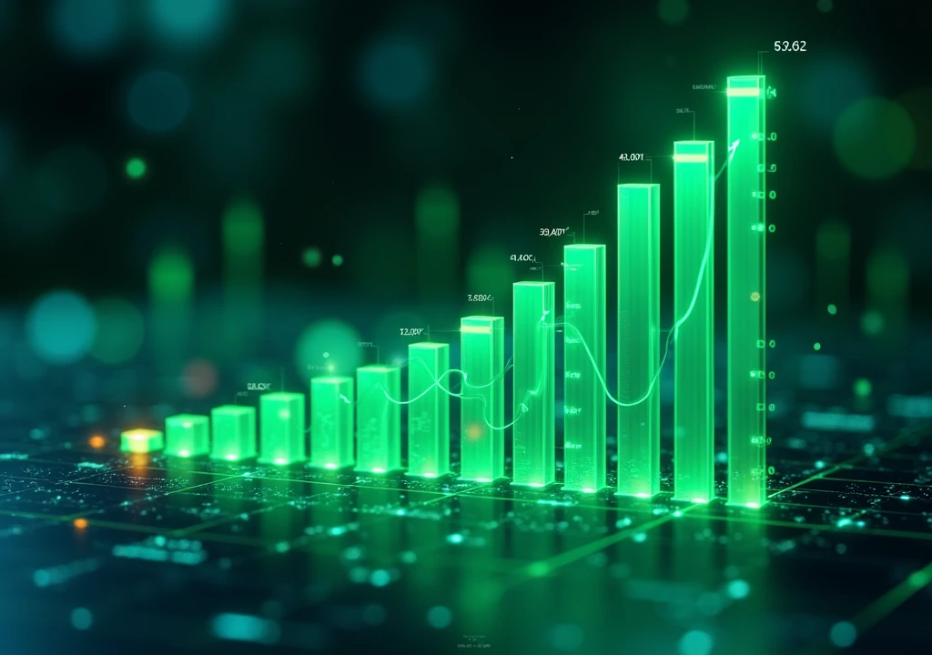 Stock market green graphic chat bar
