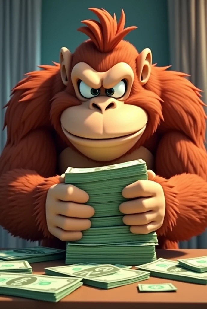 Animated Kong counting money