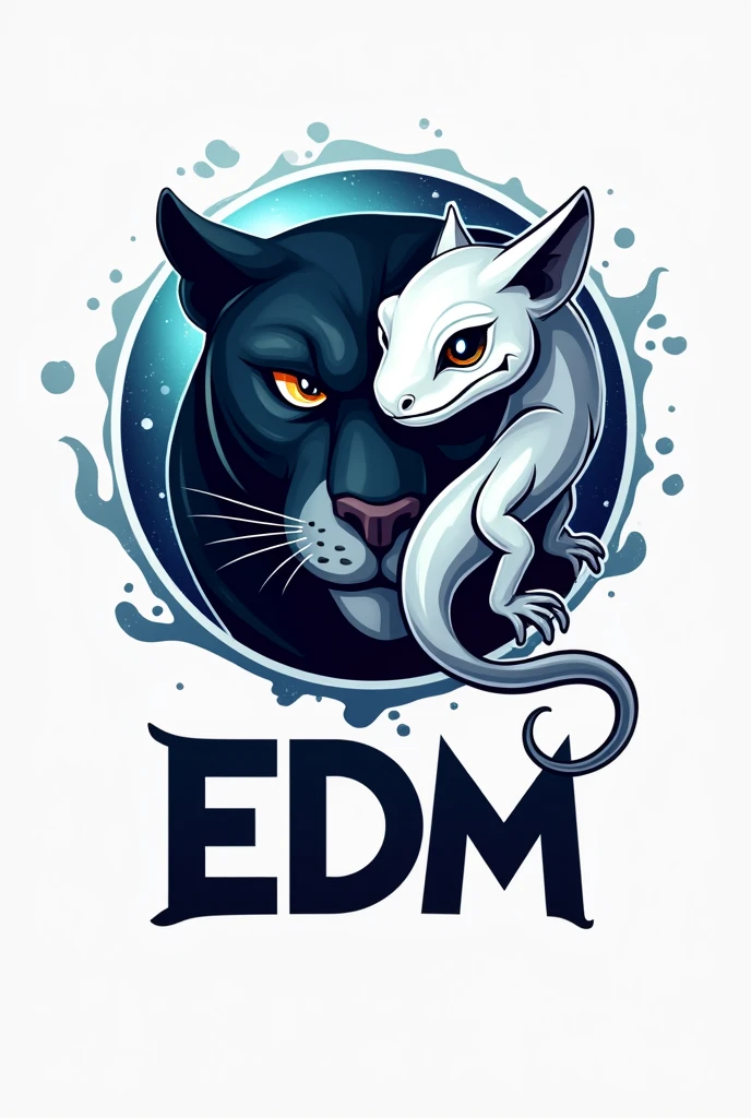 Logo of a panther next to a white lizard, below the text EDM