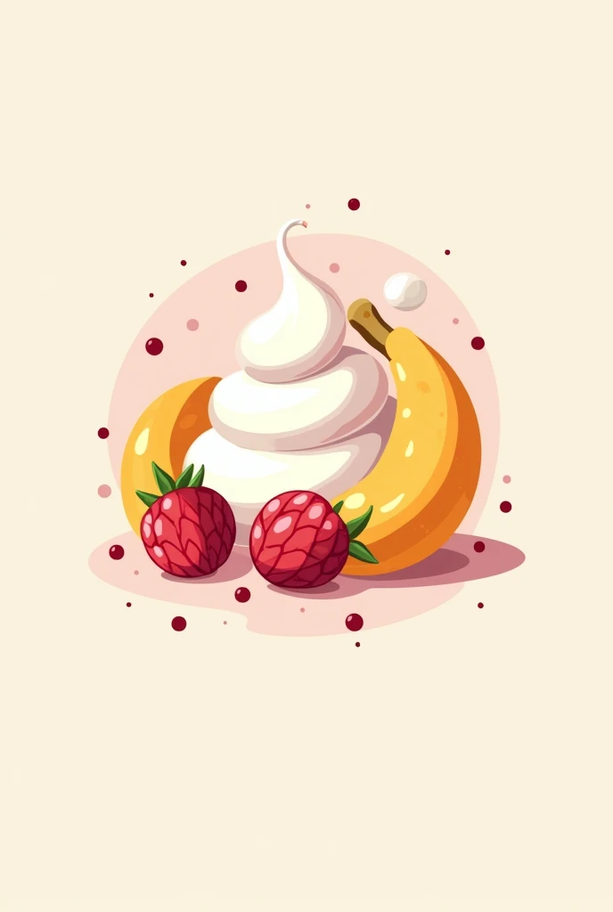 Make a logo for a sweet that contains yogurt and dried fruit 