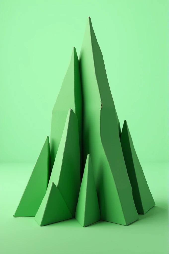 1 Mountain e of Cardboard Human Madain Color Green Simple 3D Shape