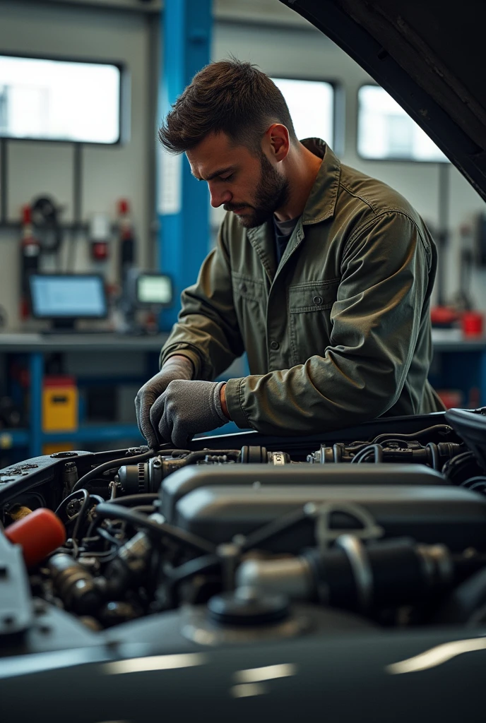 car maintenance by a mechanic
