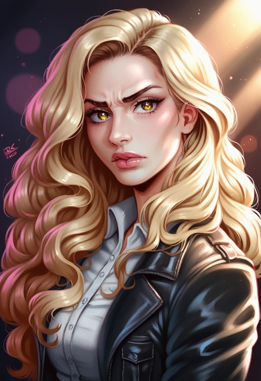a brave woman, detailed portrait, detailed face, beautiful detailed eyes, beautiful detailed lips, extremely detailed face, long eyelashes, confident expression, strong jawline, determined look, flowing hair, leather jacket, rugged environment, dramatic lighting, cinematic composition, vibrant colors, 4k, 8k, highres, masterpiece, ultra-detailed, realistic, photorealistic, photo-realistic, HDR, UHD, studio lighting, ultra-fine painting, sharp focus, physically-based rendering, extreme detail description, professional, vivid colors, bokeh, cinematic portrait