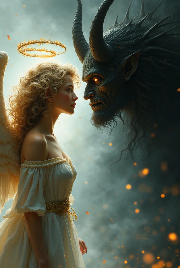 Angel curly hair, seeing a demon
