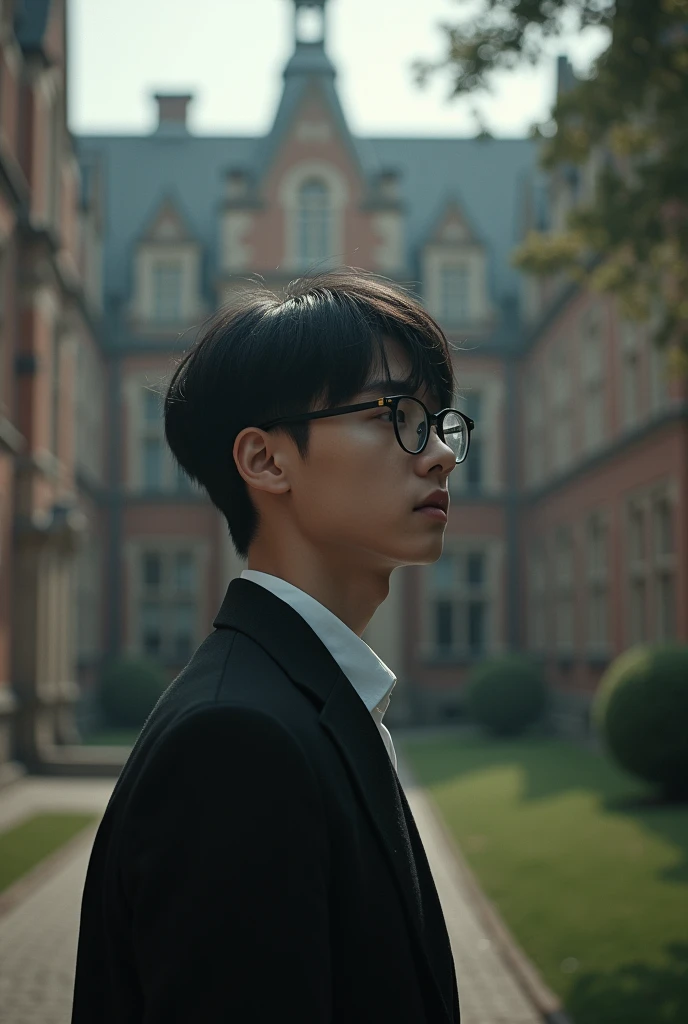 a alone photographer guy boarding school where him discover his passion for the photo's
high, black hair, white skin, pretty, glasses