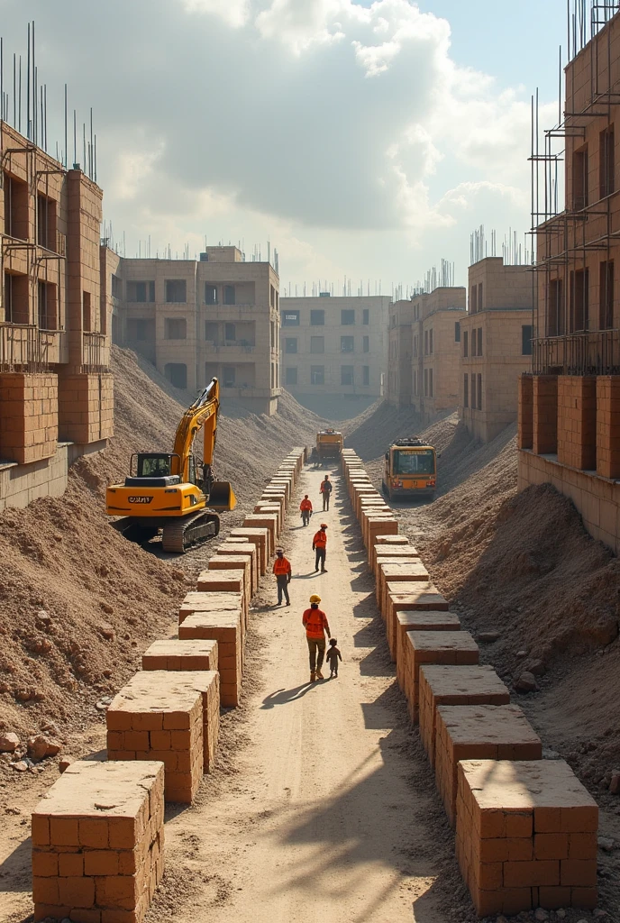 Stoneware as a material in a construction site