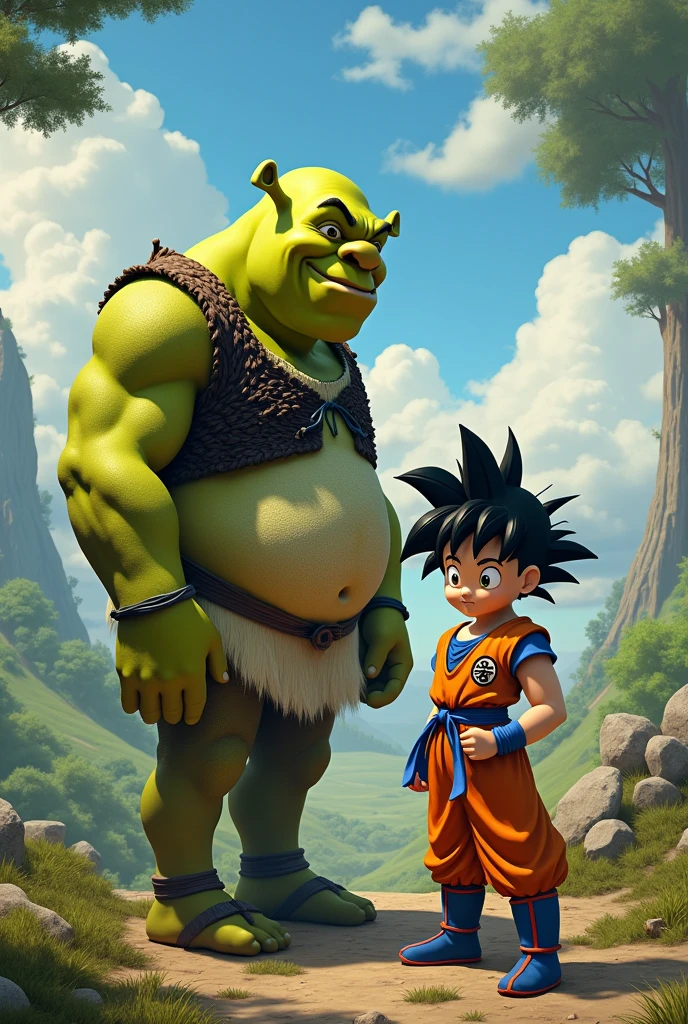 Shrek and Goku together