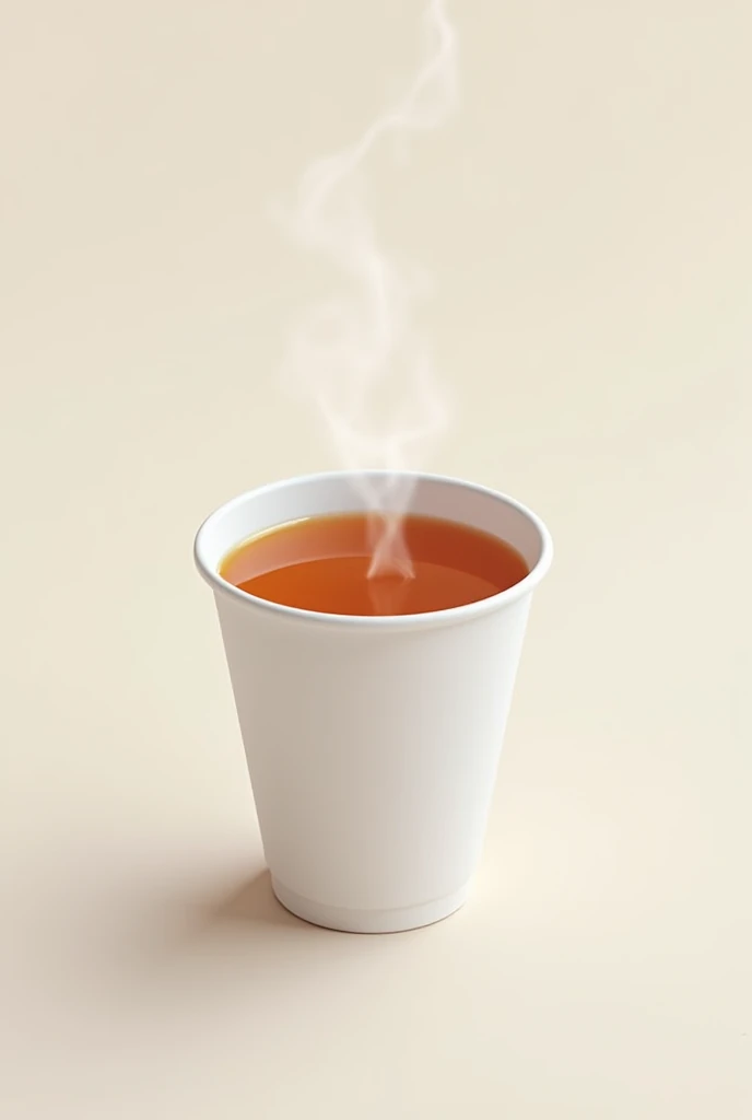 White cardboard cup, with tea drink, 