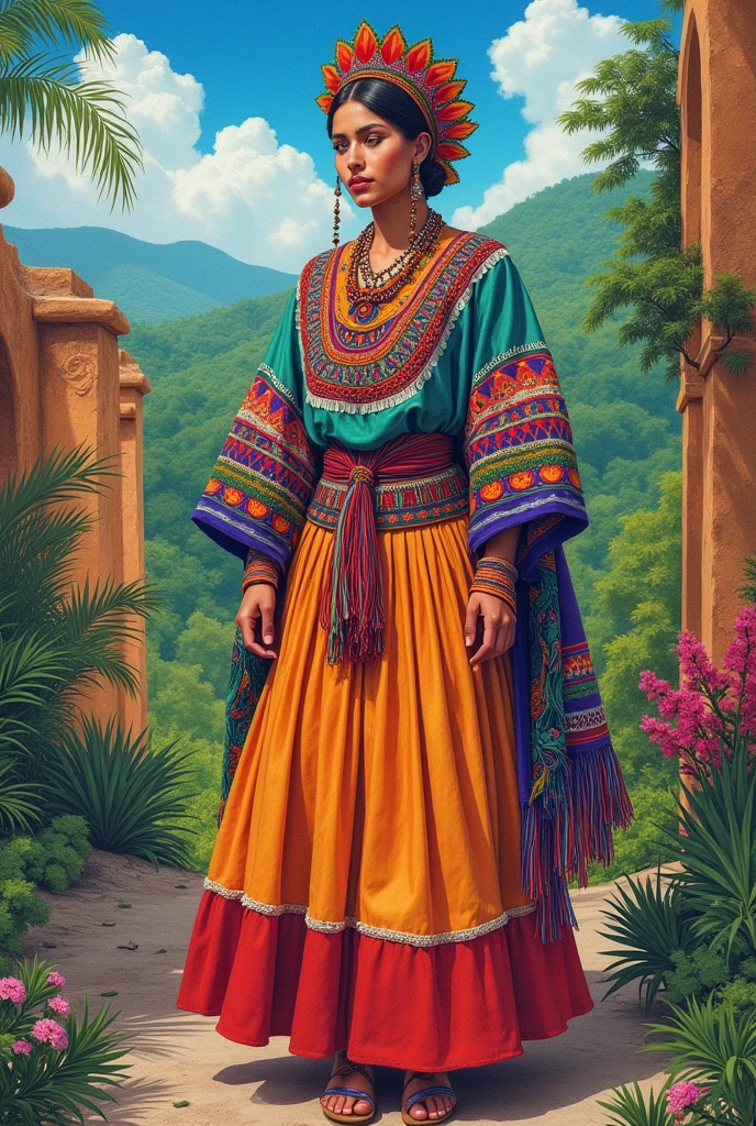 Typical Nicaraguan costume drawing