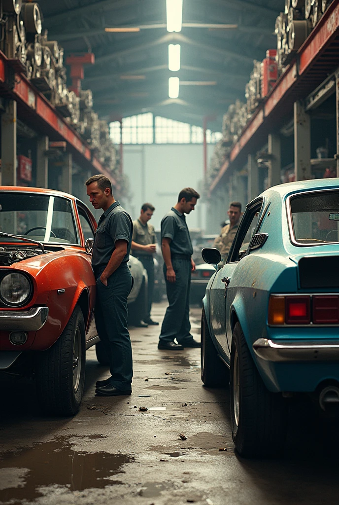 Car Workshop, with several mechanics