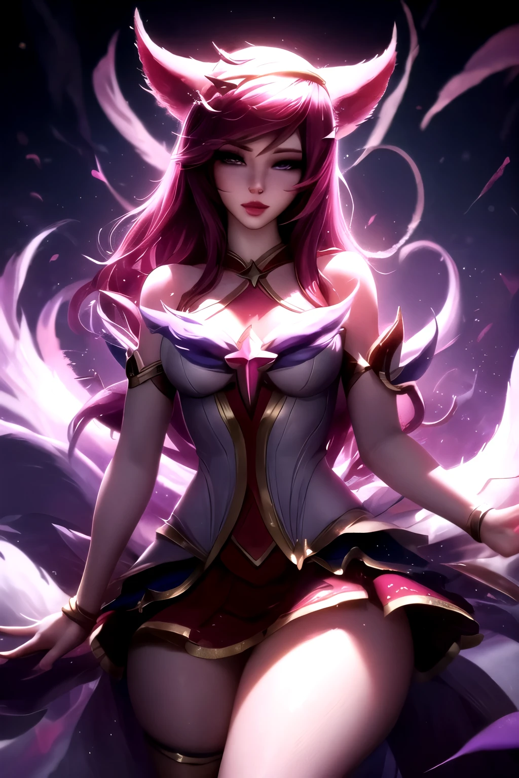 Ahri league of legends, star guardian costume, fully body, super detaill, high resolution, 8k, Overview