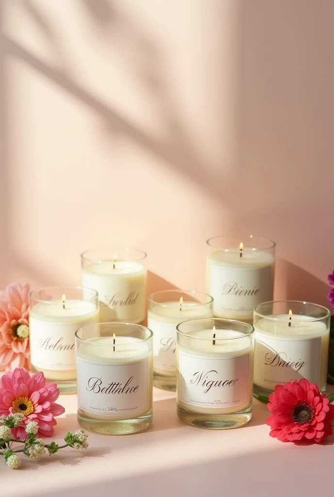 Image of candles with May Aromas written on them