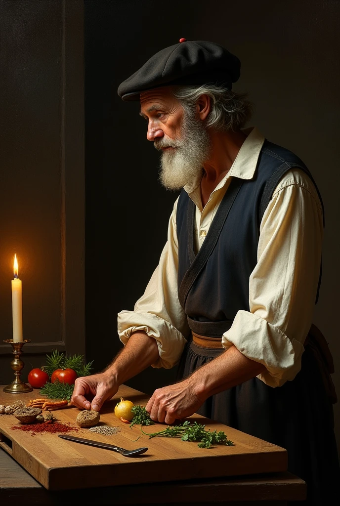 Ruyter with a cutting board