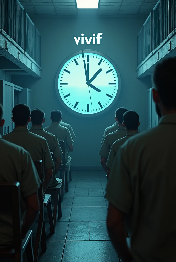 I want to create an image that has what the use of technologies is, Prisoners and the strength of socio-affective ties, What is virtual visits for inmates for families?, a clock and it has the word Vivif in the middle