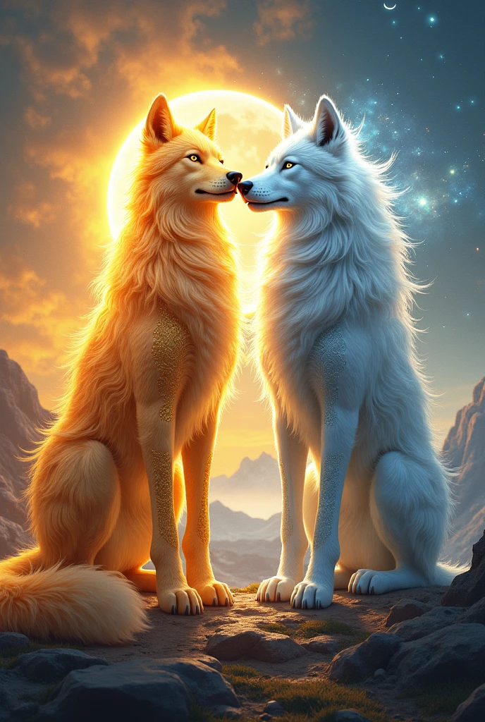 sun and moon if they were wolves 

