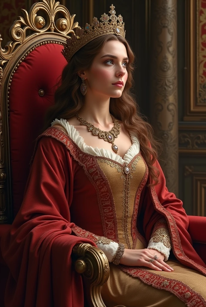 A brown-haired woman and queen of 1143