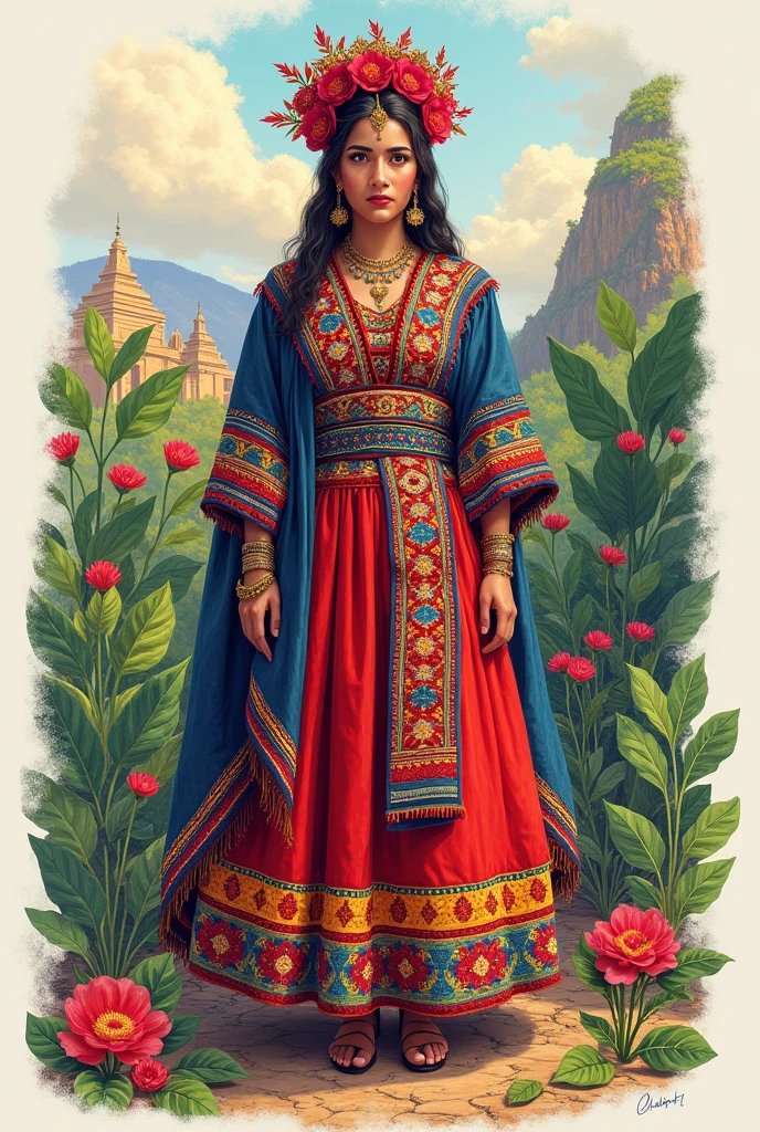 Typical Nicaraguan costume drawing