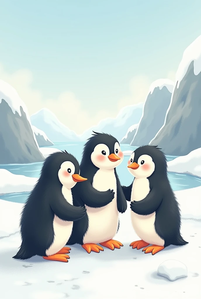 a cute drawing of penguins
