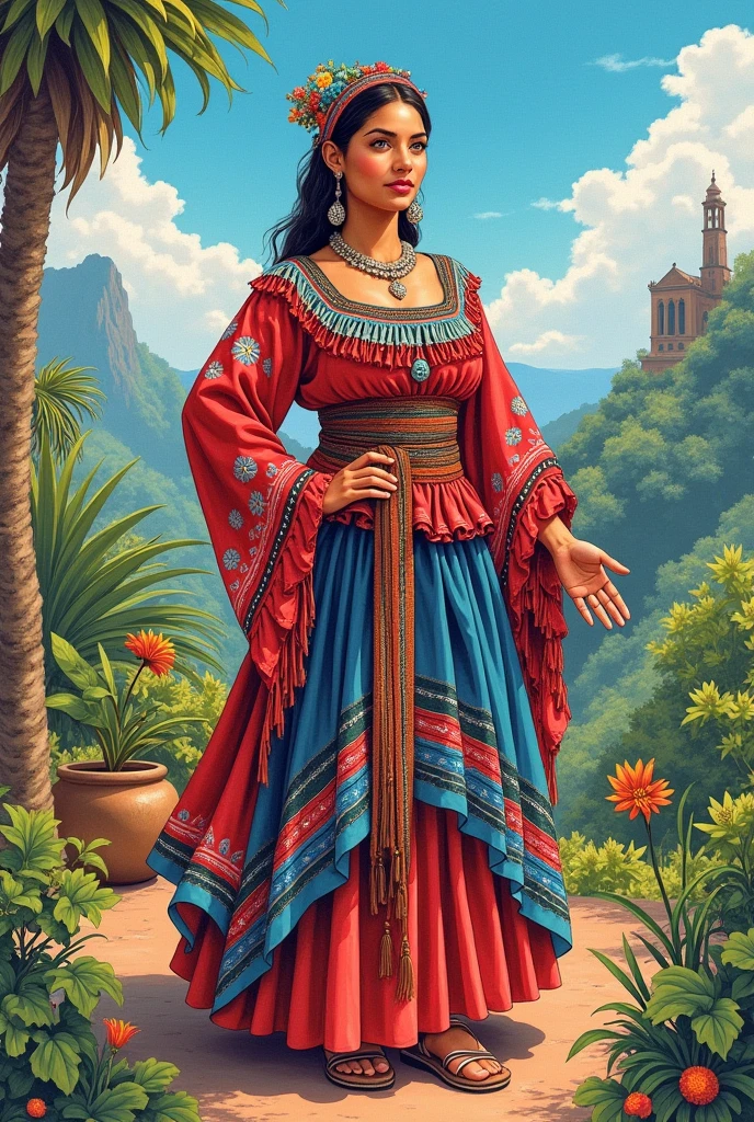 Typical Nicaraguan costume drawing