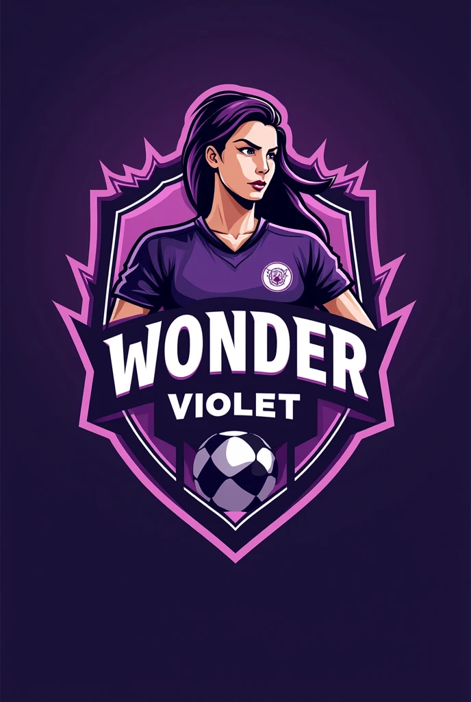 purple women's soccer crest, bearing the team name as Wonder Violet
