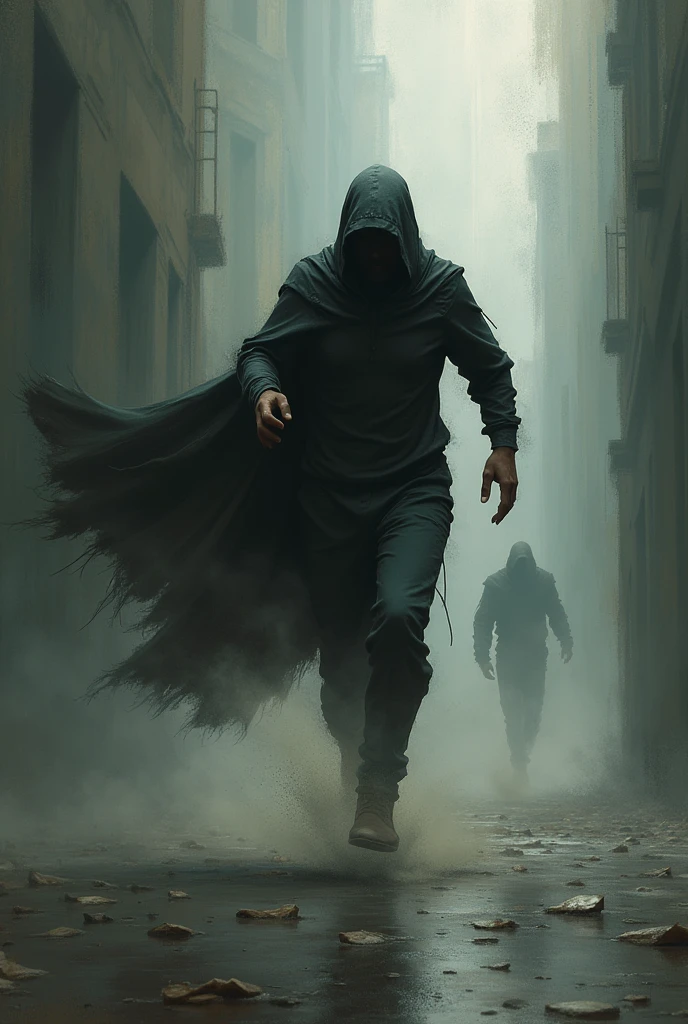 Courage running away from a person 