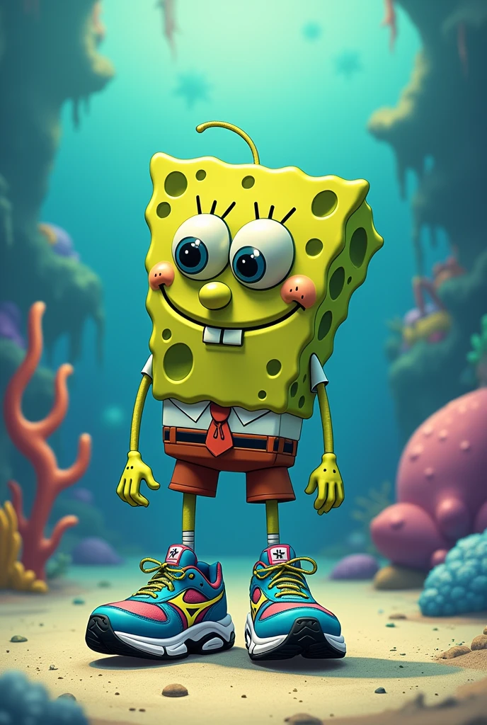 personagem que tem o nome de plankton do Bob esponja, he is already an existing character, just make him wear sneakers, preferably Mizuno brand and pro 8 model
