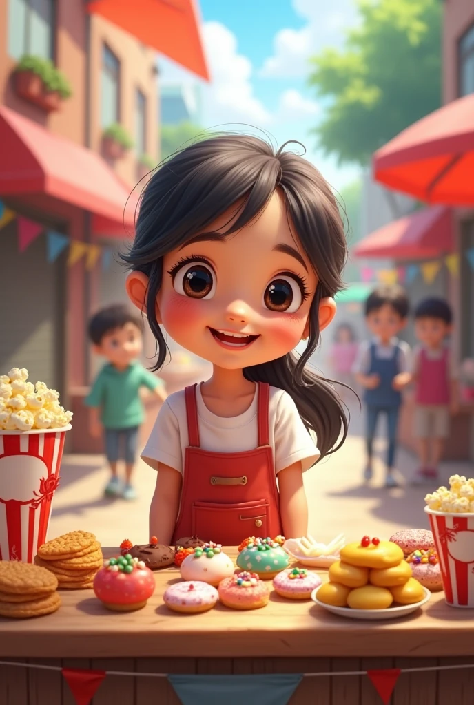 Girl selling snacks