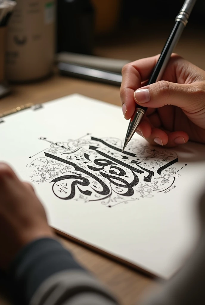write this word on drawing paper !

"The late Imanudin" and Uswatun Hasanah used someone&#39;s hand while making it!