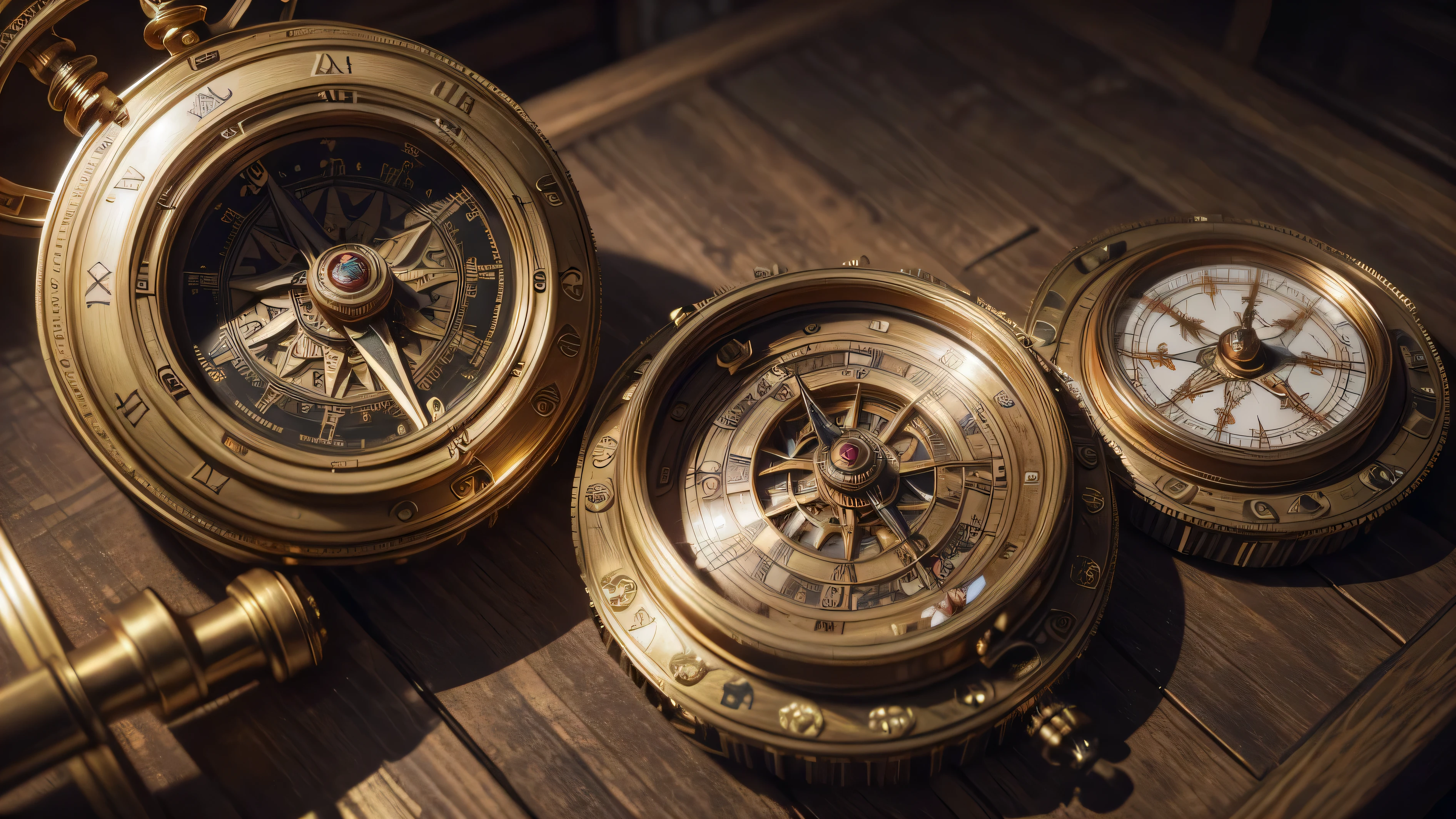 a detailed compass, intricate clockwork mechanism, steampunk style, 3d render, detailed gears, brass and bronze materials, vintage design, antique finish, highly detailed, (best quality,4k,8k,highres,masterpiece:1.2),ultra-detailed,(realistic,photorealistic,photo-realistic:1.37),studio lighting,extreme detail description,vivid colors,cinematic lighting