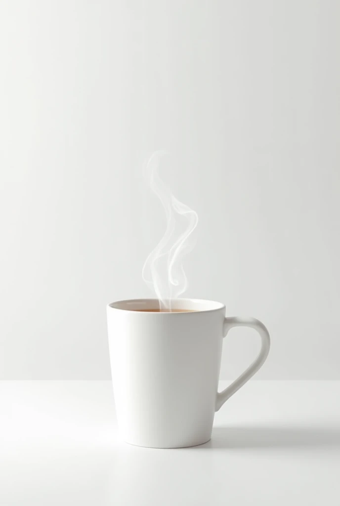 White cardboard cup, with tea drink, full white background Keep the aesthetics and now instead of tea, a chamomile infusion