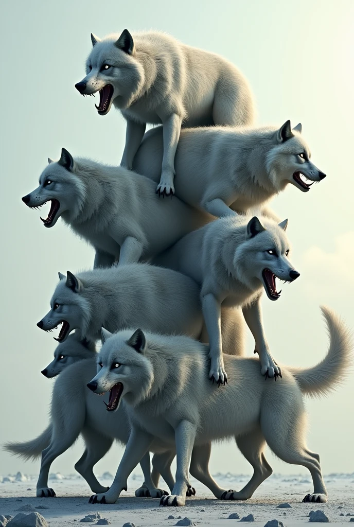 A wolf on top of another wolf on top of another wolf on top of another wolf on top of another wolf on top of another wolf