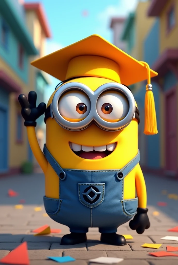 A Minion with a graduation cap