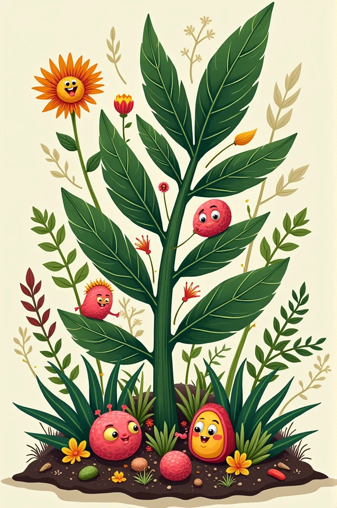 Make a cartoon drawing of the fundamental tissues of the plant
