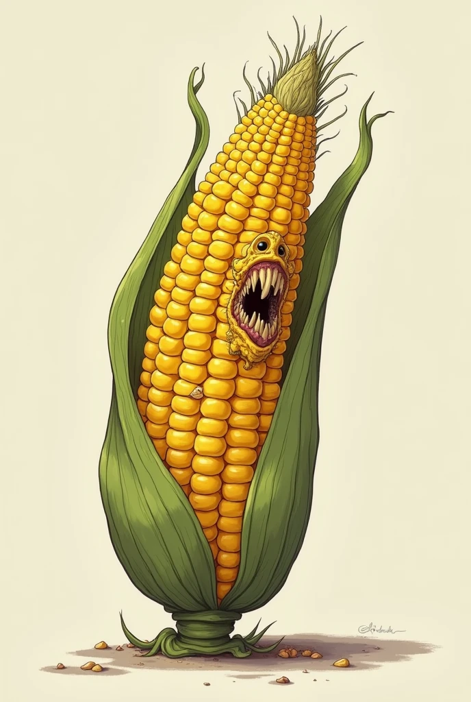Deformed cartoon corn