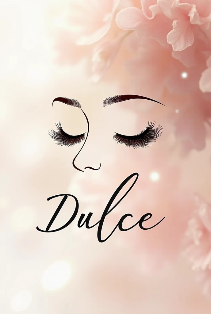 logo for a beauty salon for eyelash application using the name of dulce