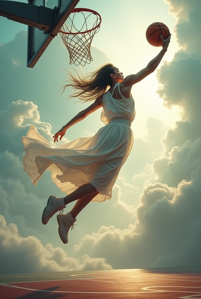 God of wind playing basketball